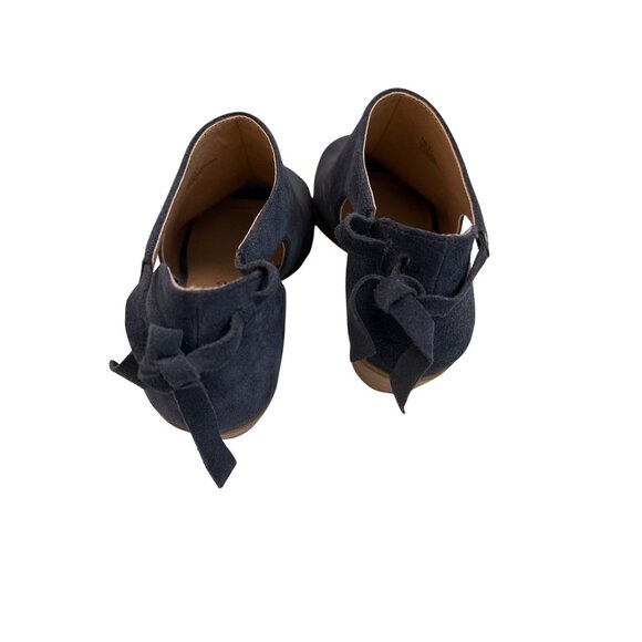 Lucky Brand Betsee Moroccan Blue Suede Tie Back Booties - Picture 2 of 5
